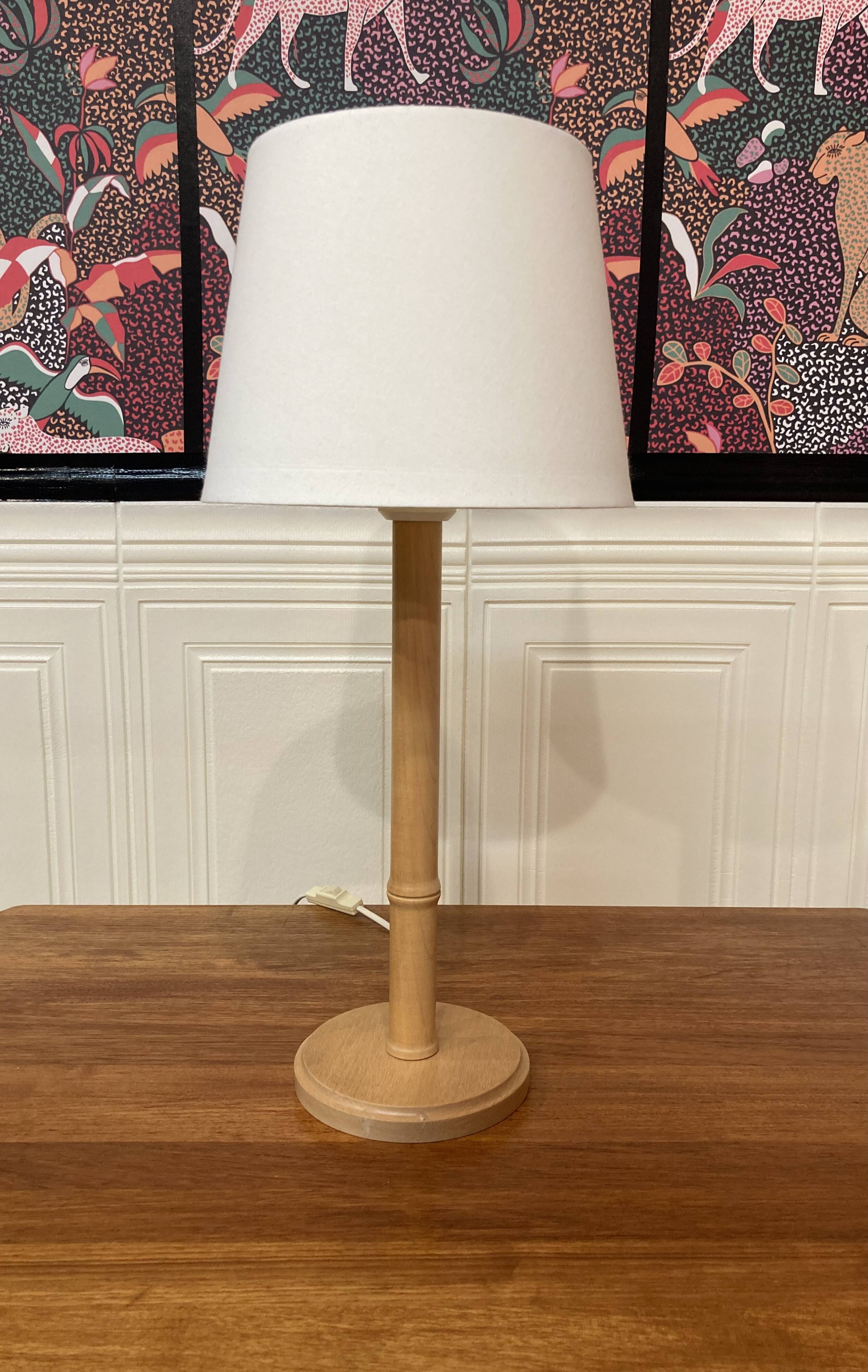Solid wood lamp Scandinavian design 1960.