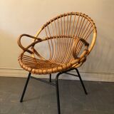 Rattan armchair 50s