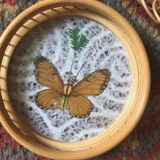 Sub-glasses assorted butterflies in rattan and bamboo .