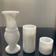 Trio de bougeoirs vintage en marbre blanc