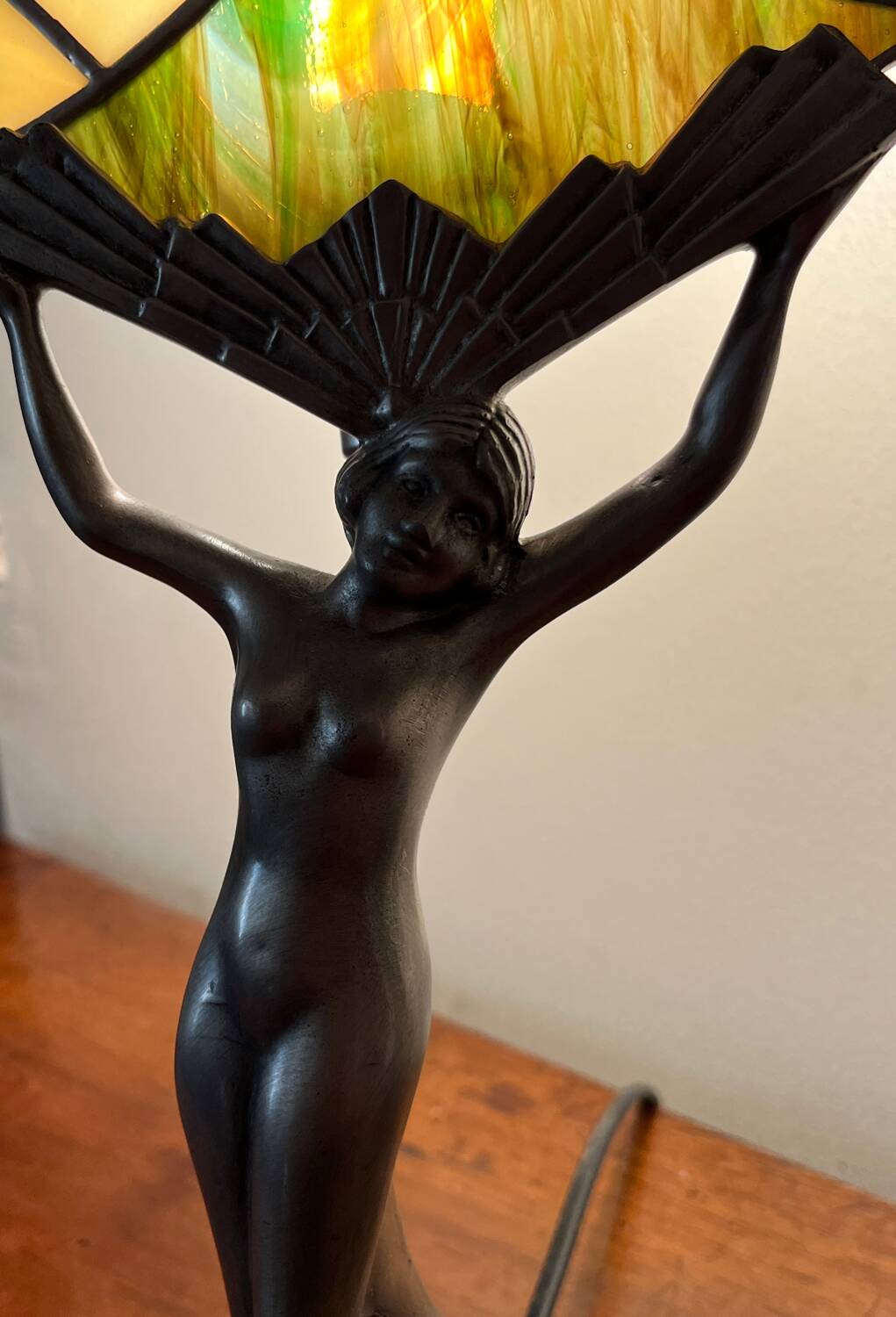 Lampe « éventail » art nouveau
