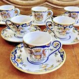 6 anciennes assiettes à dessert Desvres Fourmaintraux Rouen modèle Dinan 2