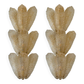 Luxury Venetian Scenographic Wall Sconces Whith Amber "Graniglia" Leaves Mu