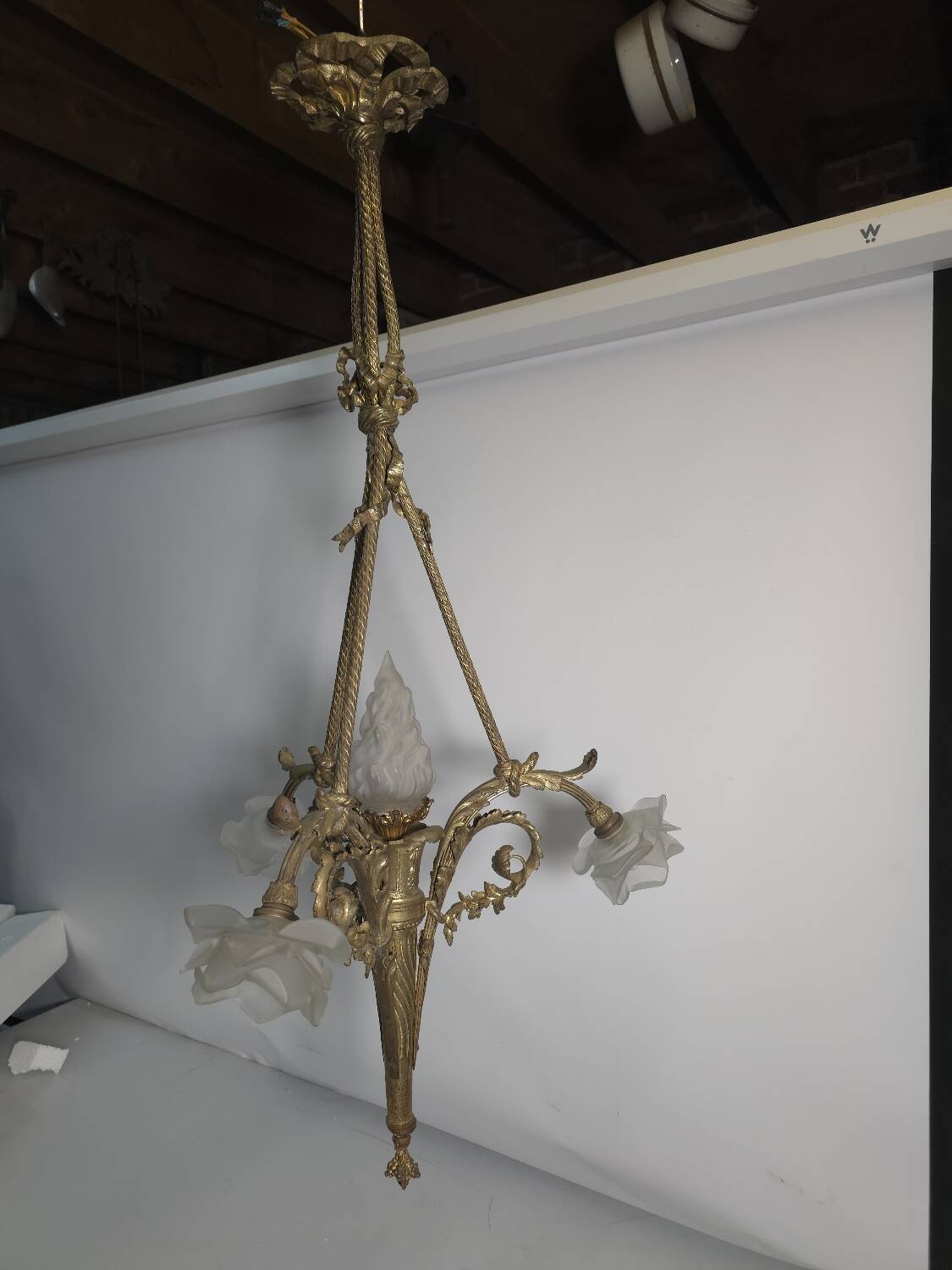 Antique bronze chandelier in Louis XV style