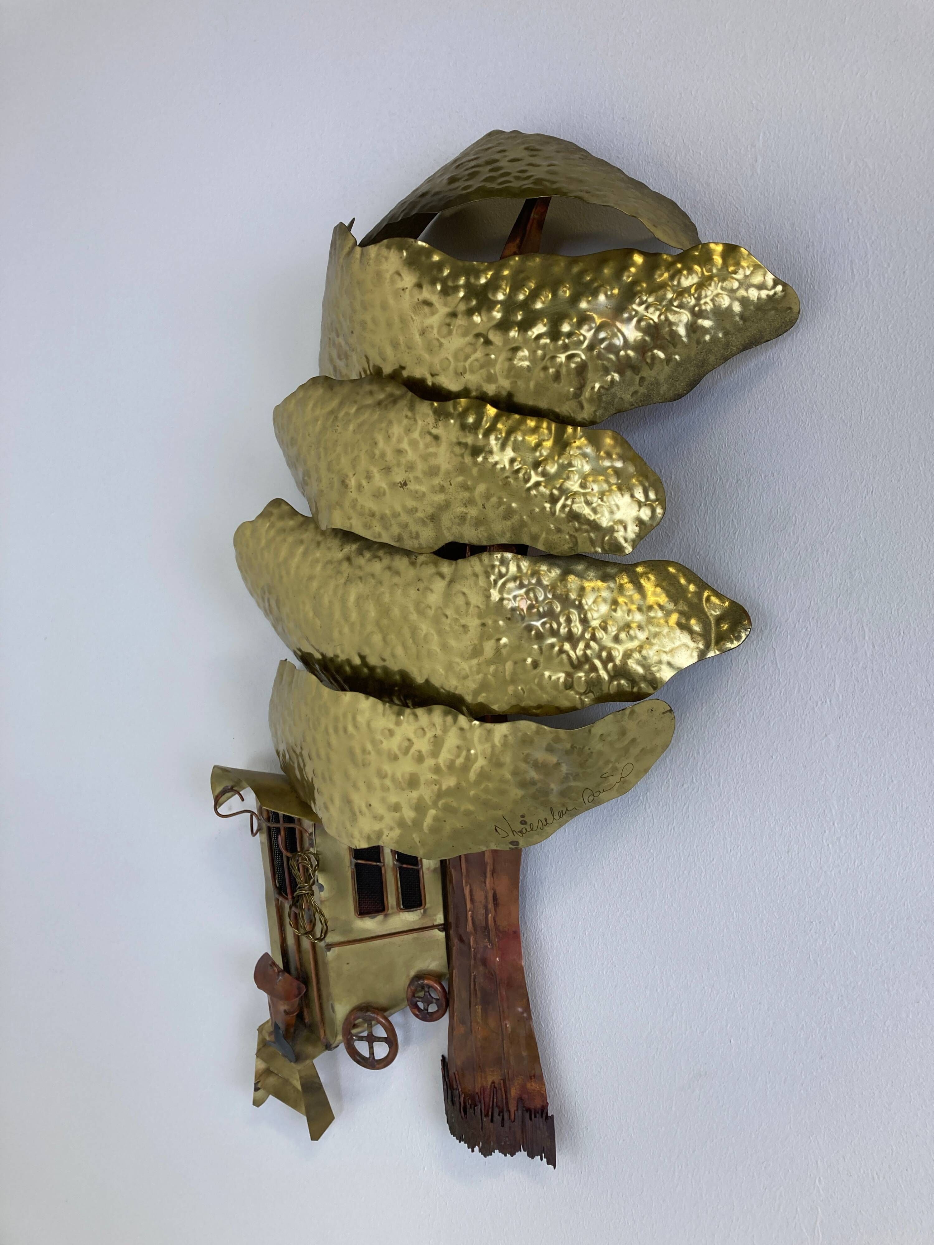 Copper tree wall sculpture by Daniel D'Haeseleer, 1970s