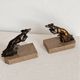 Marble and bronze metal bookends, Art Deco, greyhound, bookshelf.