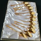 Set of 12 gold-plated teaspoons
