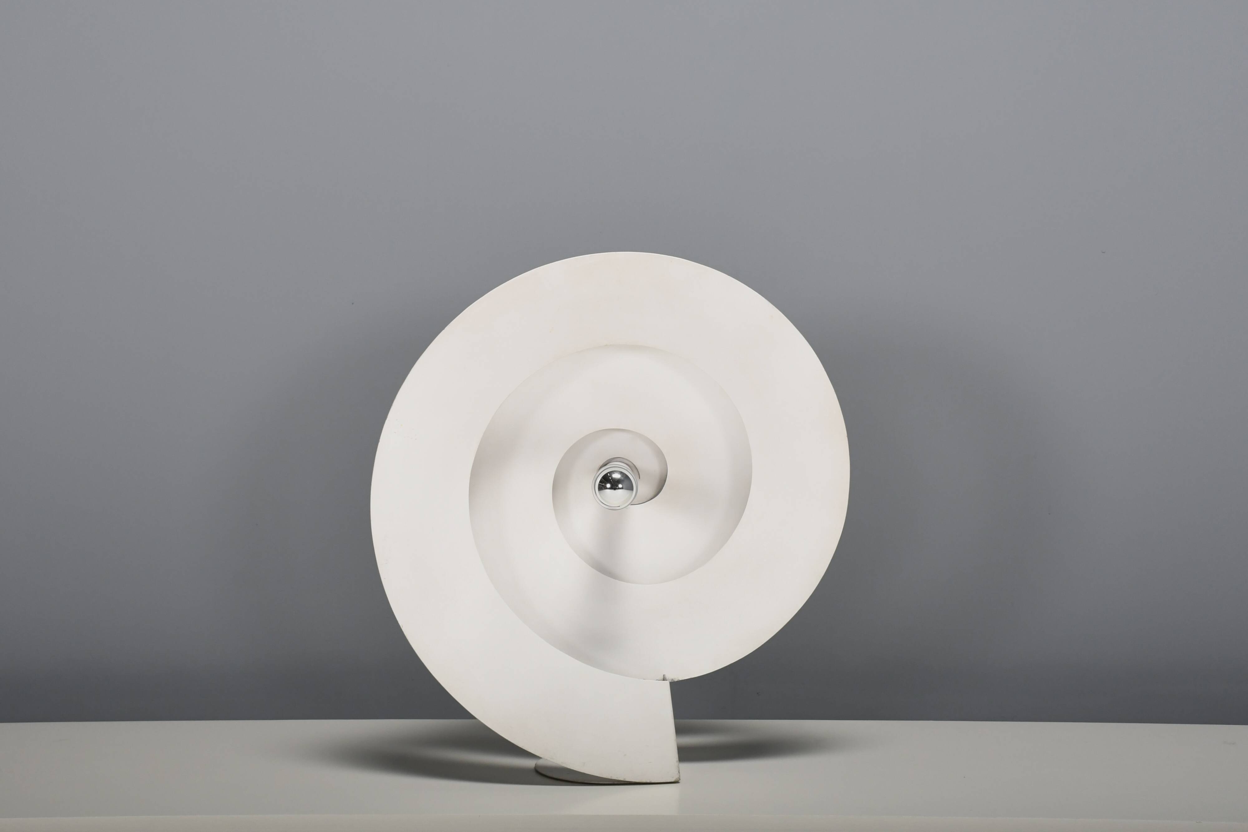 Large Rare Spiral Table Lamp by Luc Bernard, France 1974