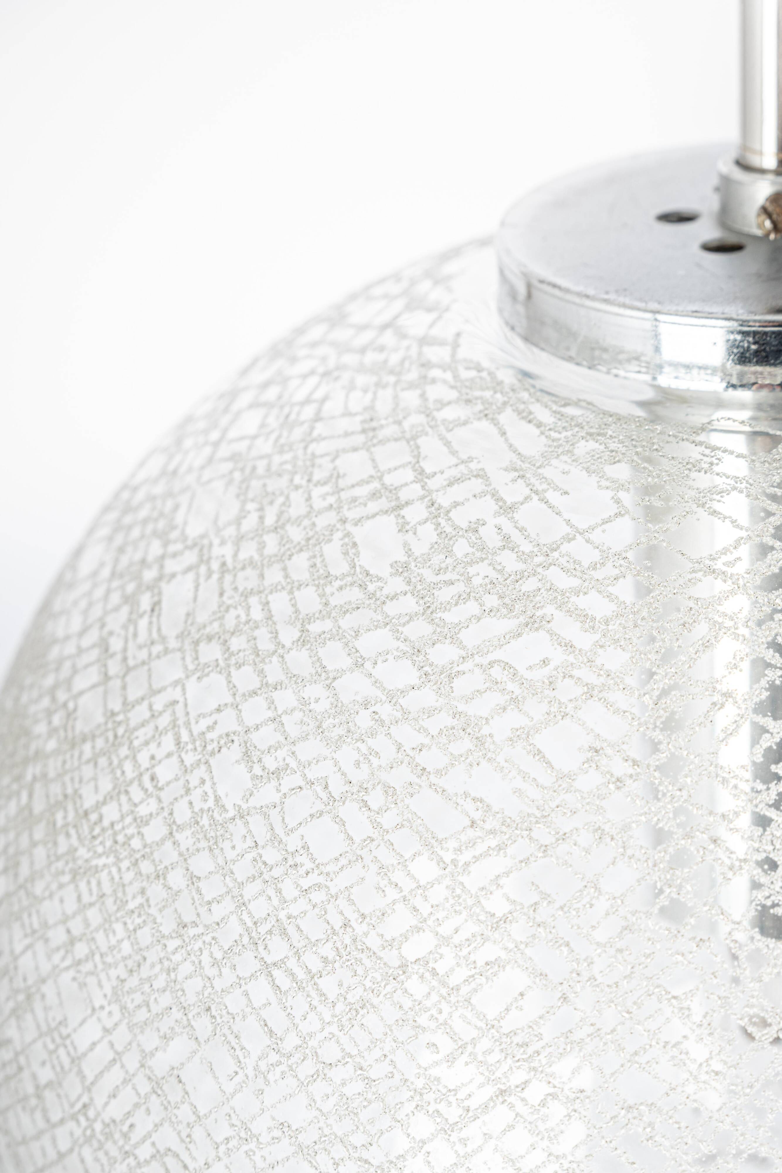 Small chrome Limburg pendant light with glass ball, Germany, 1970s.