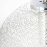 Small chrome Limburg pendant light with glass ball, Germany, 1970s.