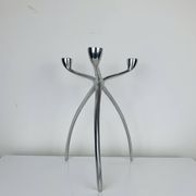 Space Age tripod candle holder by De Bijenkorf in aluminum, 1970s