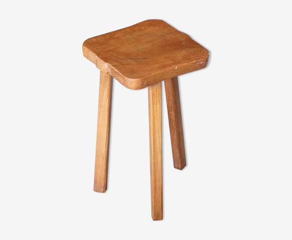 Tabouret tripode en bois, années 50