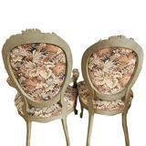 Suite chaises et fauteuils médaillon