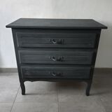 Commode esprit chaulé gris foncé