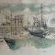 Lithographie originale signée Rolf Rafflewski – Le Port de Lesconil