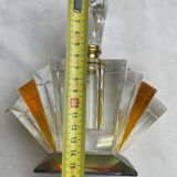 Empty art deco perfume bottle in amber crystal