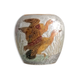 Cloisonné brass vase with ducks, circa 1900