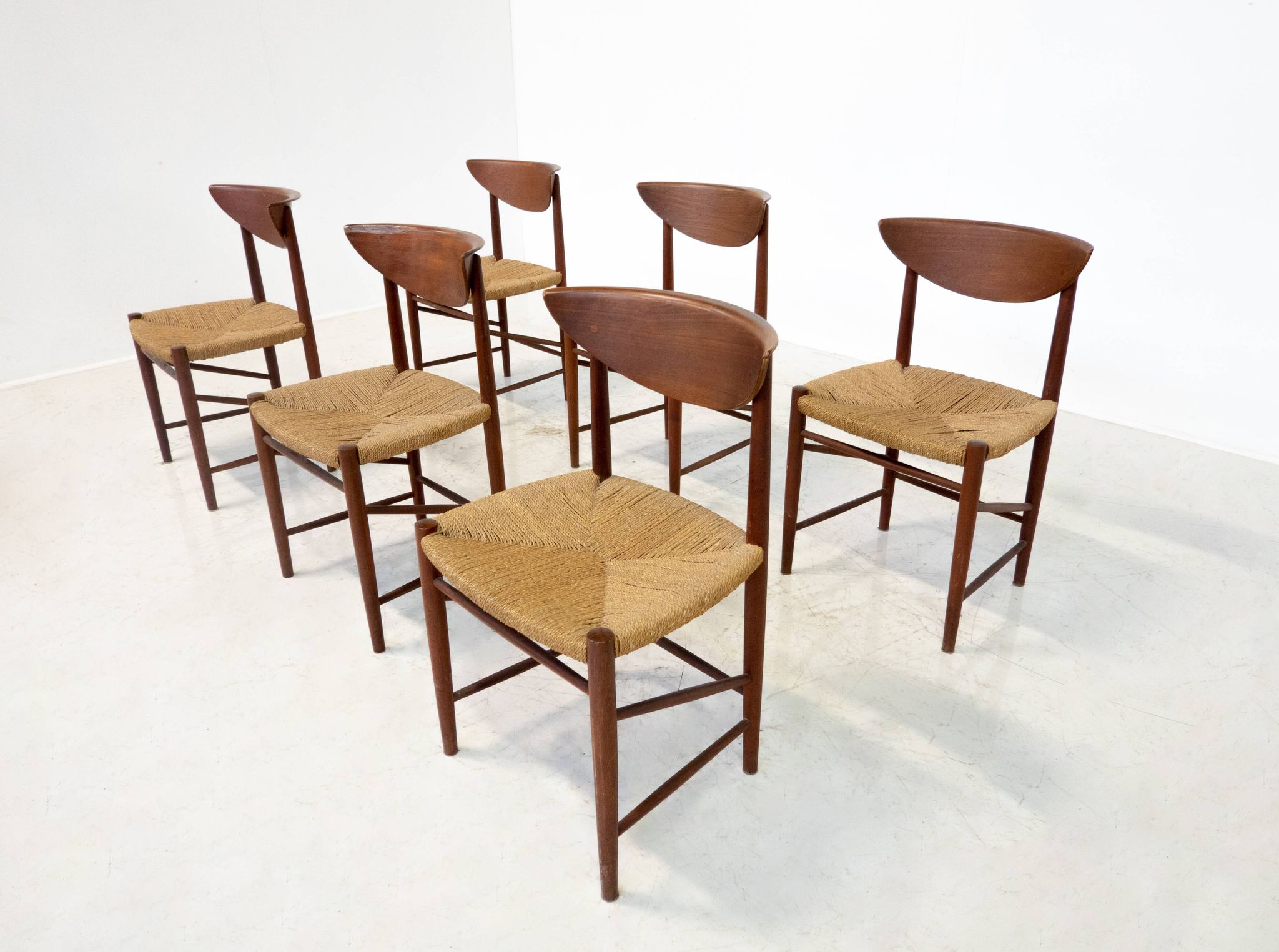 Mid-Century Set of 6 Chairs Model 316 by Peter Hvidt & Orla Mølgaard Nielsen for Søborg Møbelfabrik