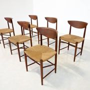 Mid-Century Set of 6 Chairs Model 316 by Peter Hvidt & Orla Mølgaard Nielsen for Søborg Møbelfabrik