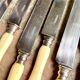 17 knives in steel, silver and monogrammed bone JE, late nineteenth century
