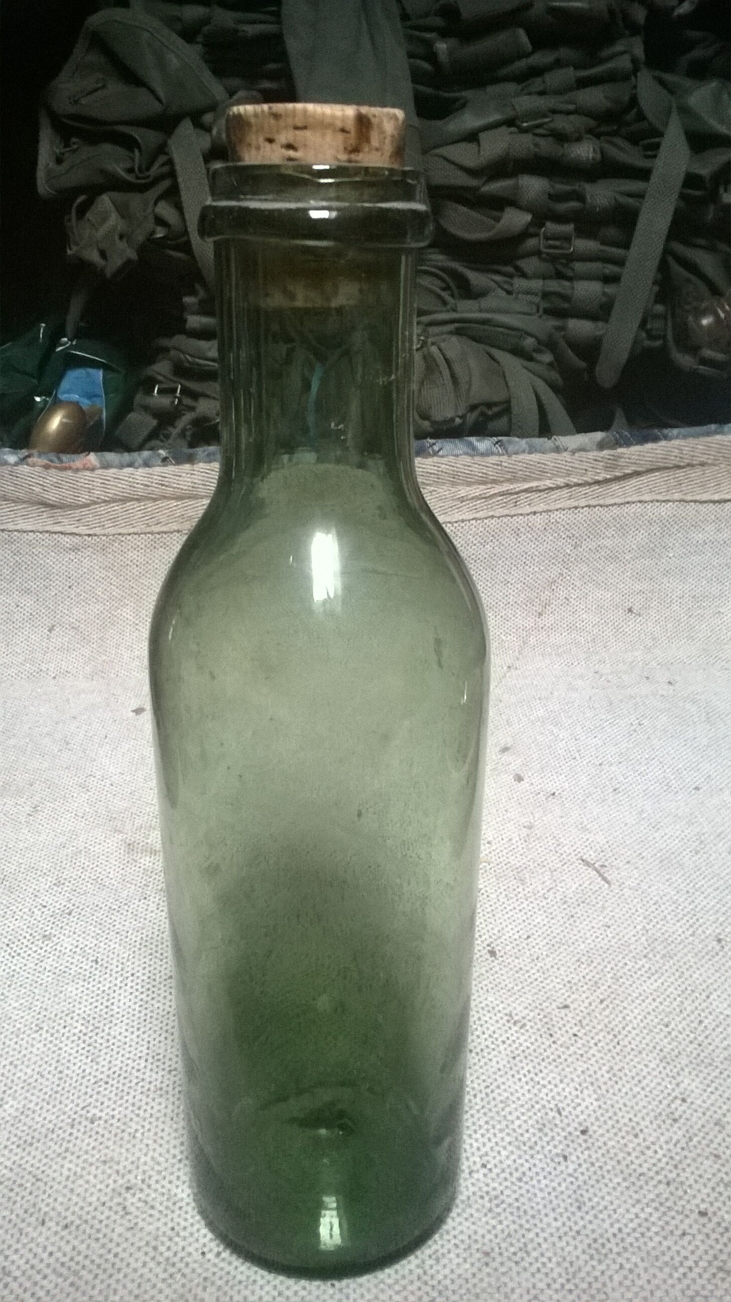 Old blown glass bottle