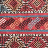 Antique Turkish Kilim Rug shabby vintage old wool country home Kelim 95x93cm
