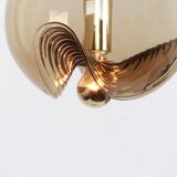 1 of 7 large smoked glass pendant by Peill & Putzler, Germany, 1970s