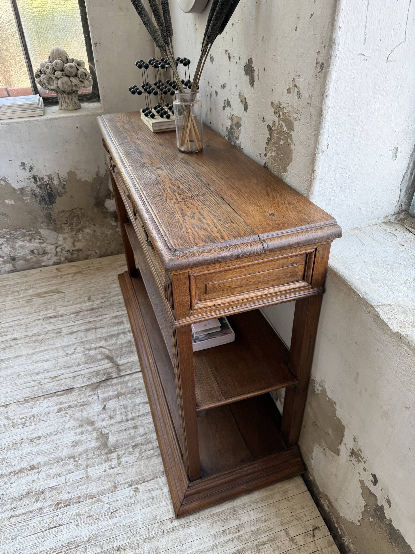 19th-century oak console table
