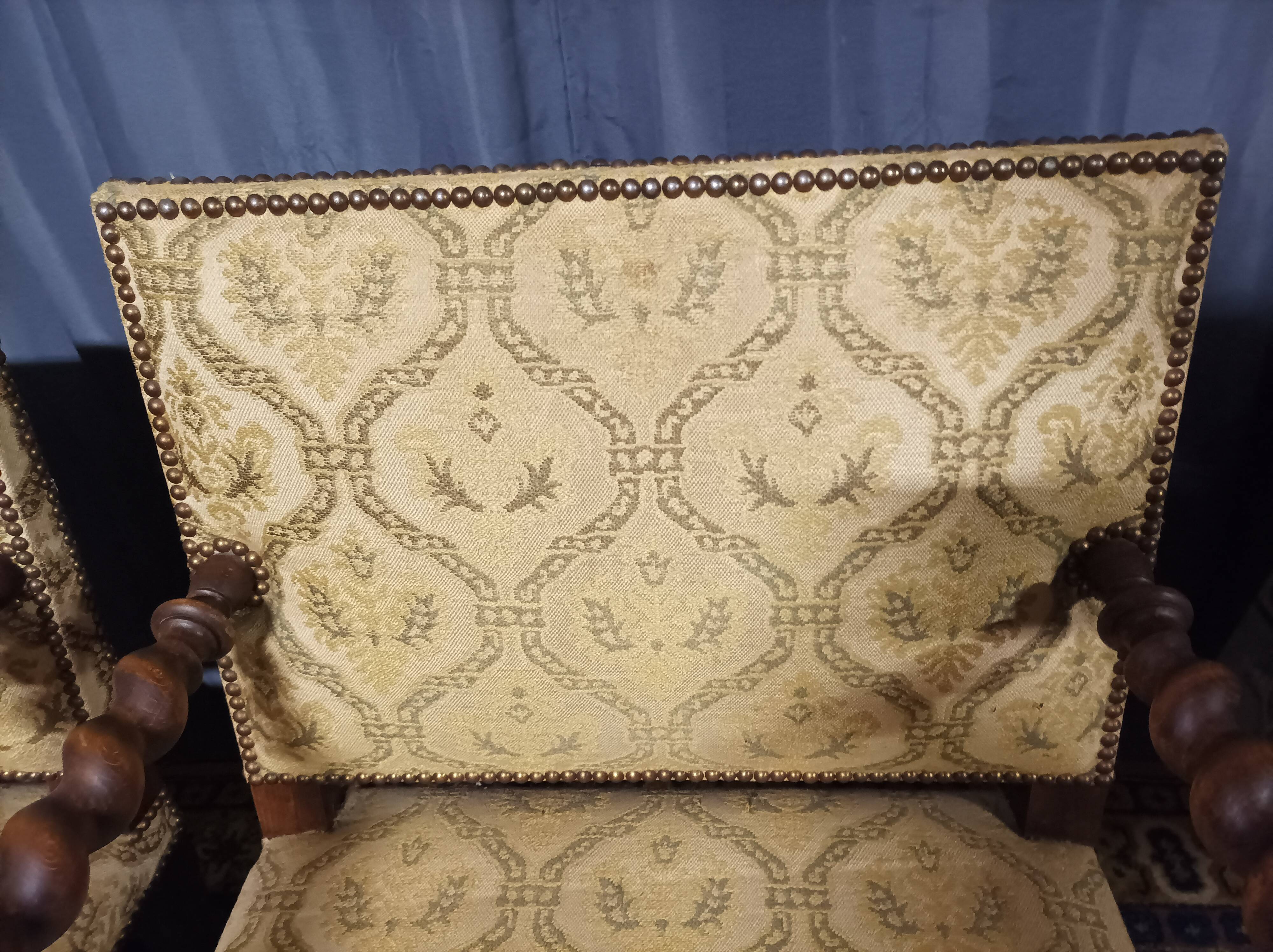 Pair of armchairs Louis XIII style