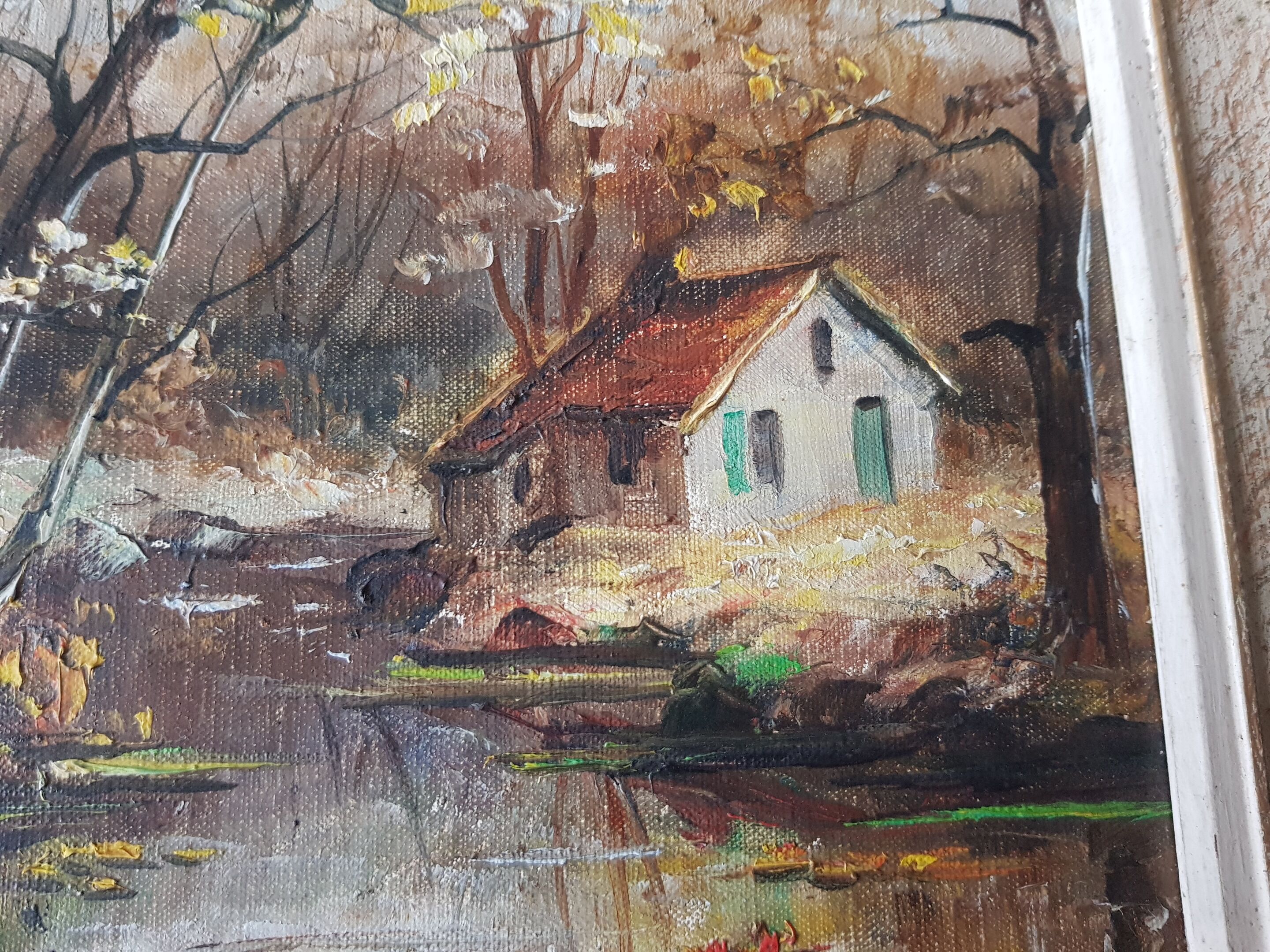 Tableau de jean hannedouche paysage  huile sur toile