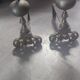 Paire de chenets en bronze et acier XIX Hollande