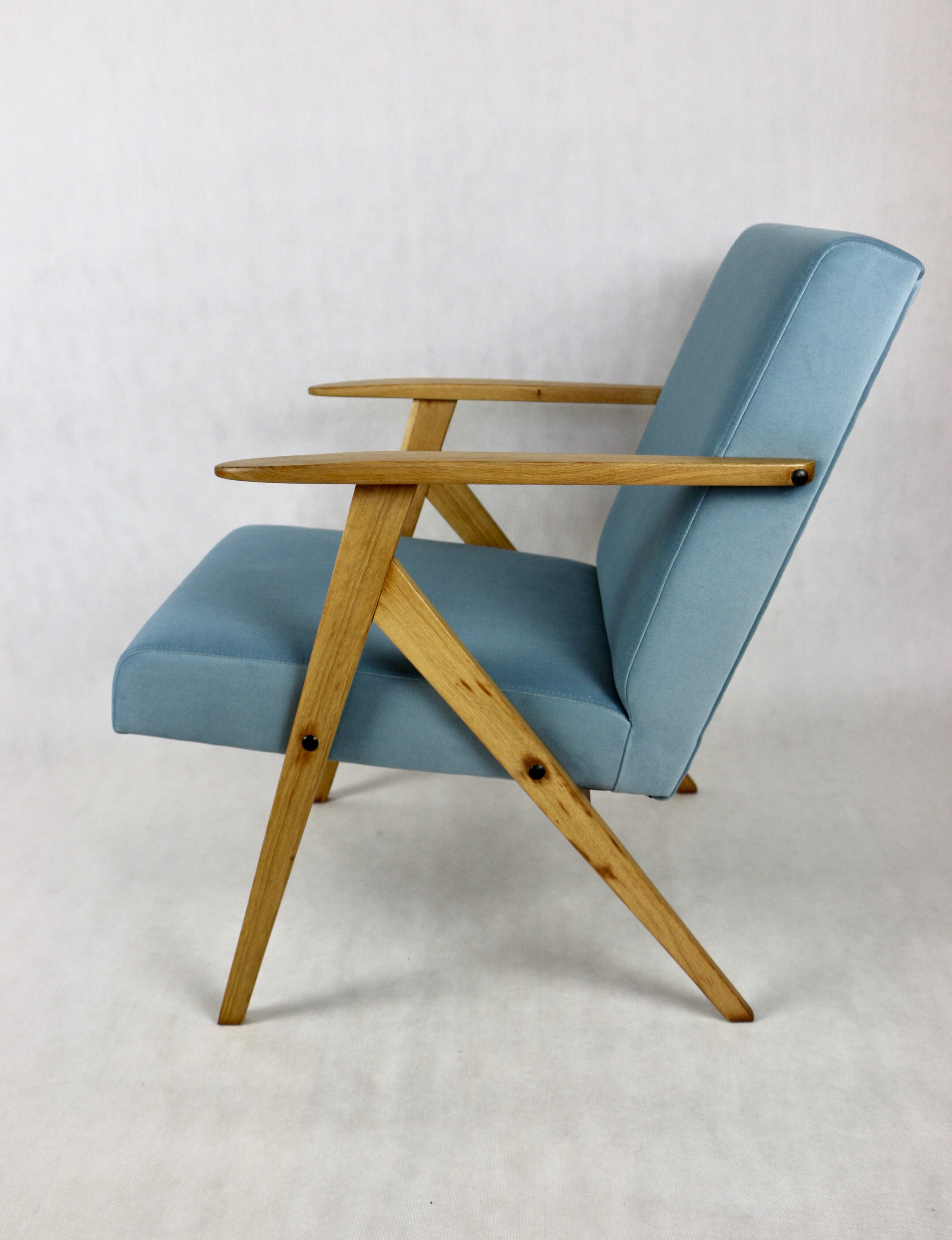 Vintage armchair in light blue, 1970s