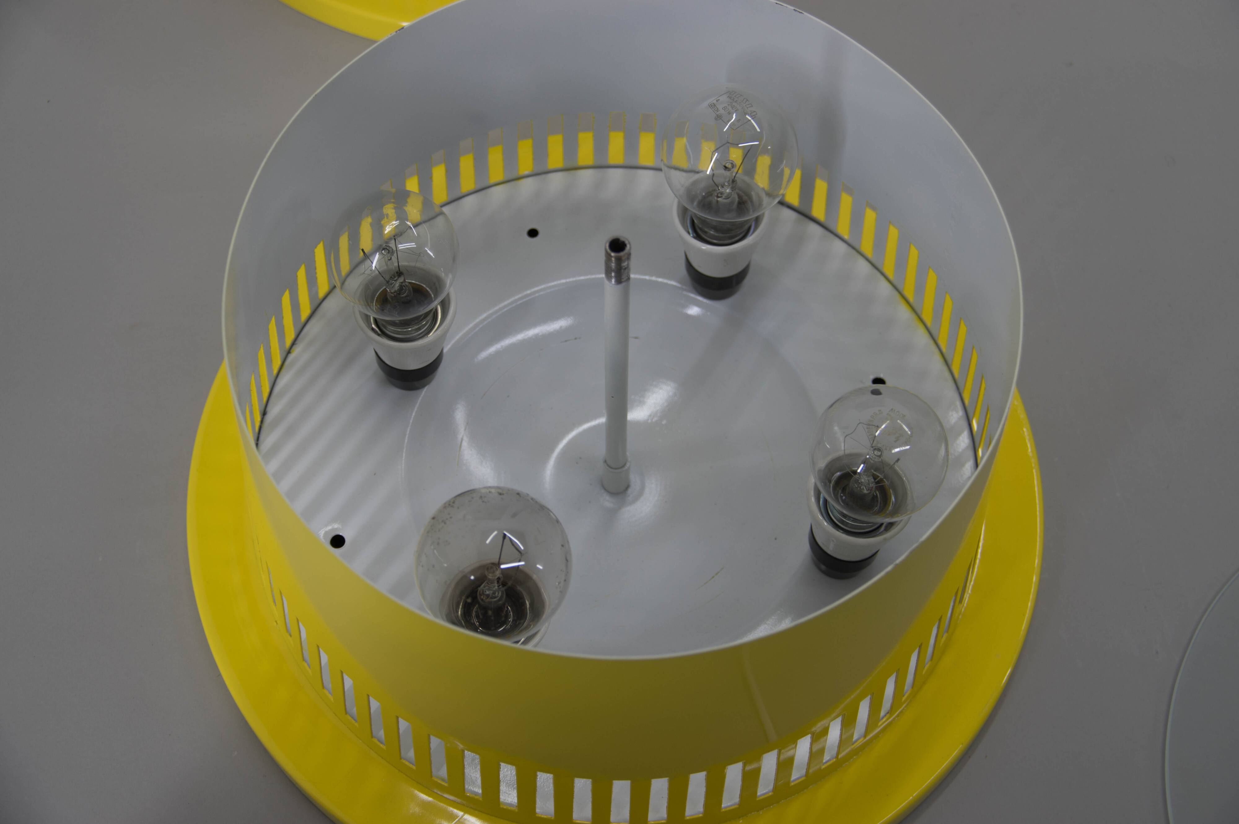 Big Yellow Flush Mount, 1960s, 4 Items Available, Restored