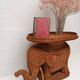 Vintage wicker and rattan elephant table 1970