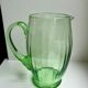 Art deco green glass pitcher / carafe 30s-40s