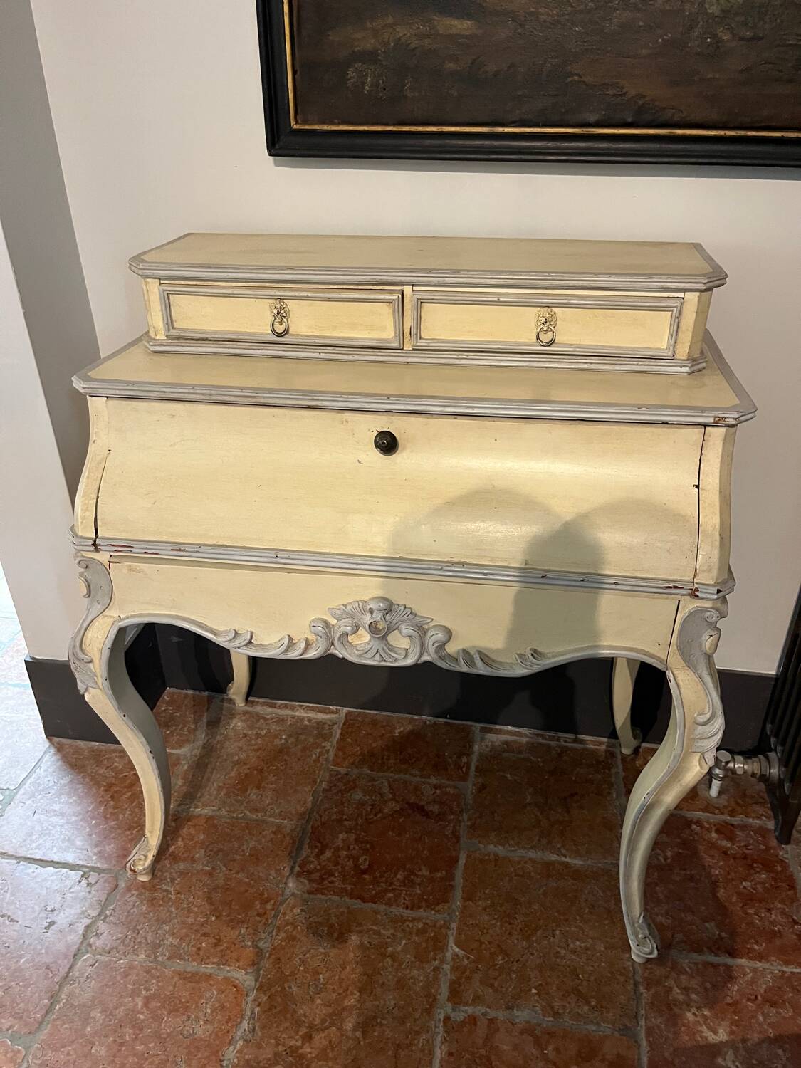 Wooden desk with patina