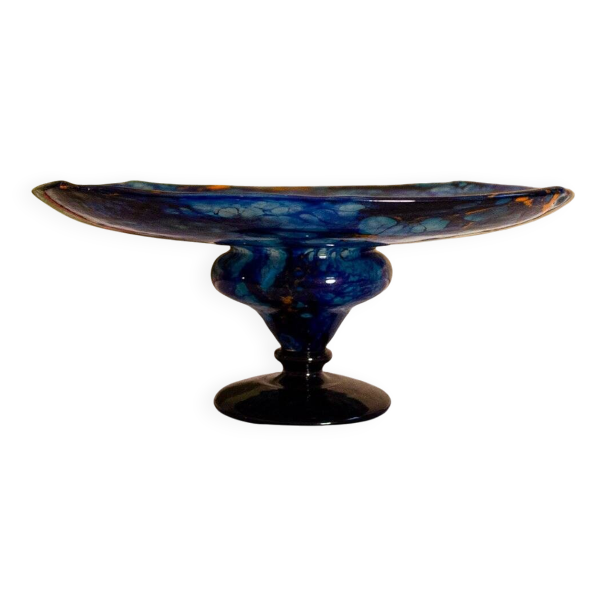 Art Nouveau blown glass centerpiece by Charles Schneider, France, 1920s