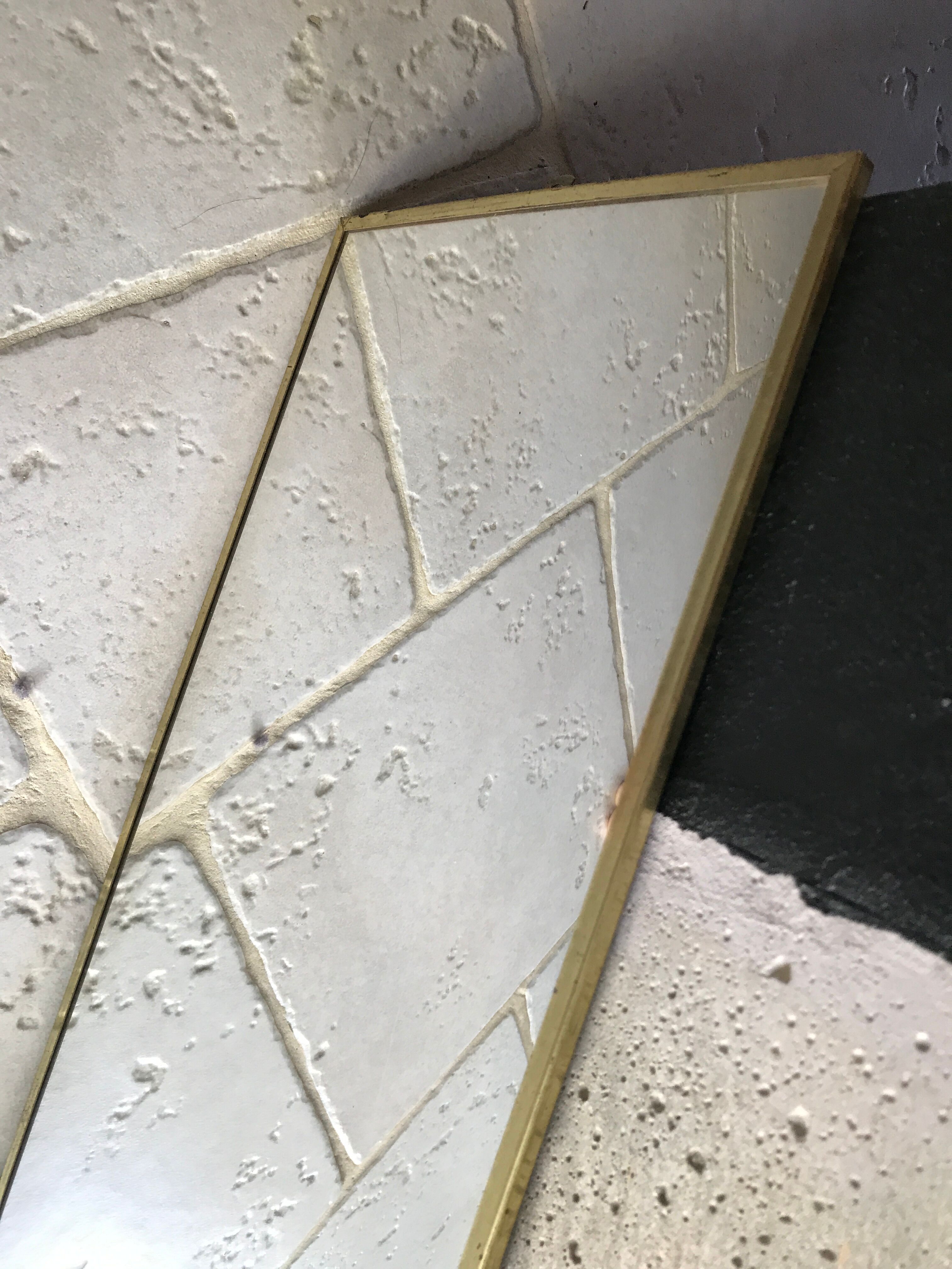 Vintage brass mirror from the 60 - 25x103cm