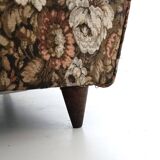 High-Quality Brown Floral Fabric Armchair attr. to Paolo Buffa, Italy
