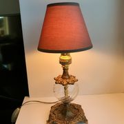 Pair of table lamps in bronze and glass early twentieth century