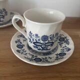 Vintage set of 6 Royal Wessex English blue flower cups and saucers