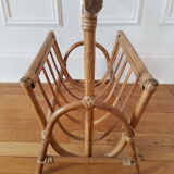 Porte revues en rotin vintage