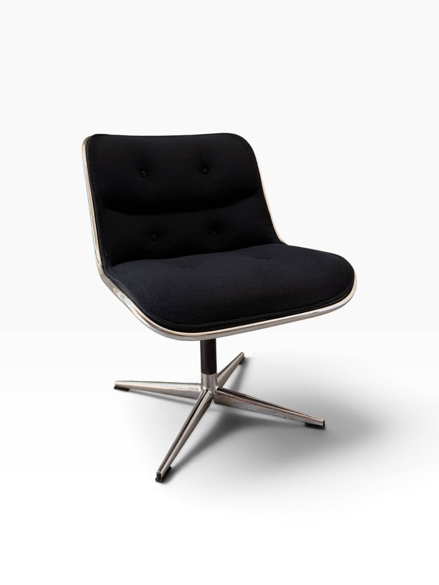 Charles Pollock Knoll Office Chair Black Fabric - Without Armrests