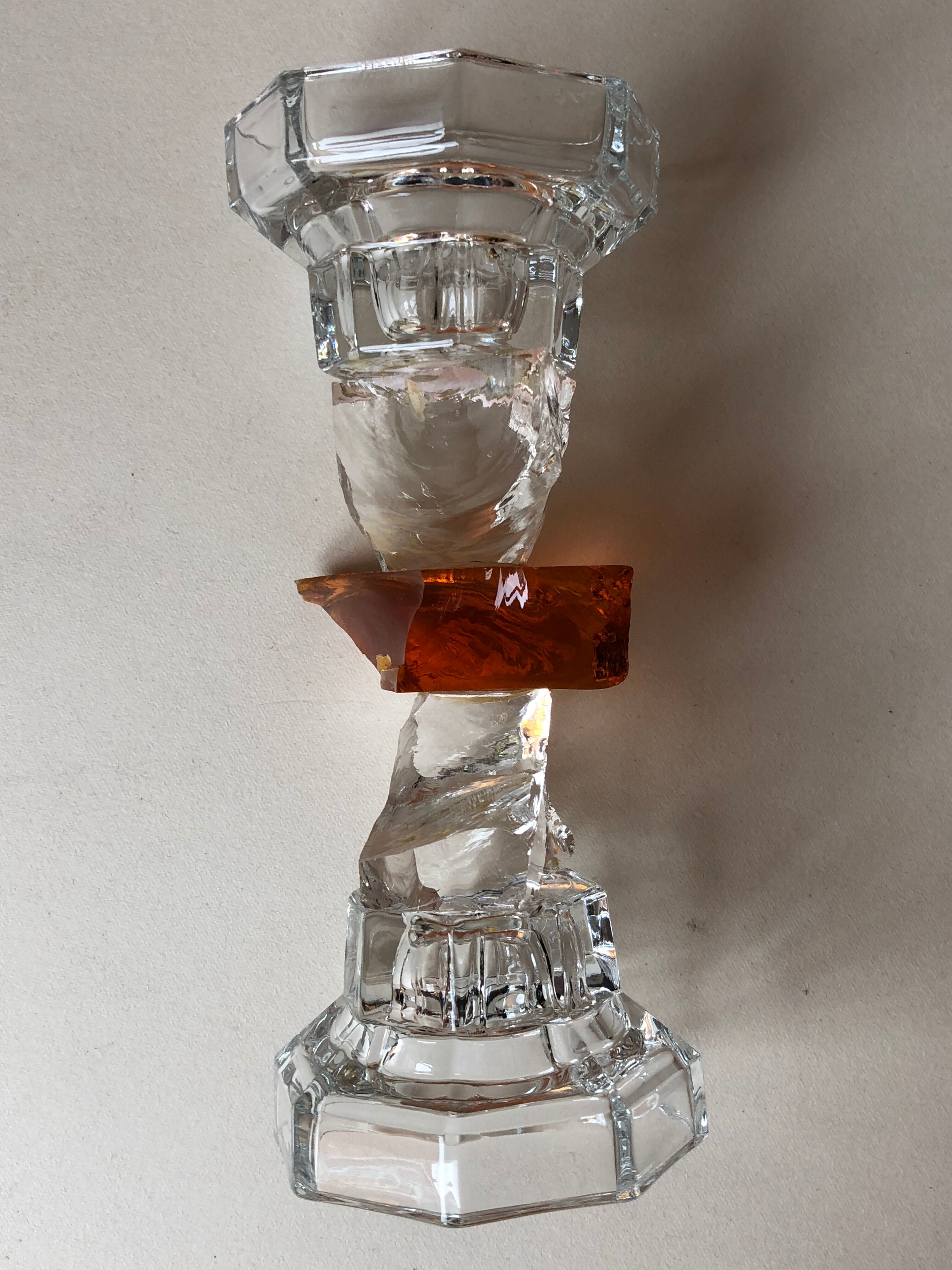 Glass candle holder