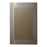 large smoked mirror on brushed aluminium
