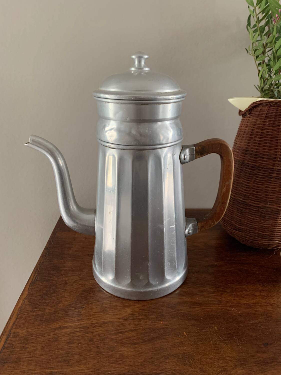 Vintage aluminum coffee maker