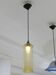 Yellow ribbed glass vintage retro cylindrical pendant lamp