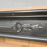 Neoclassical black wood bookcase with columns