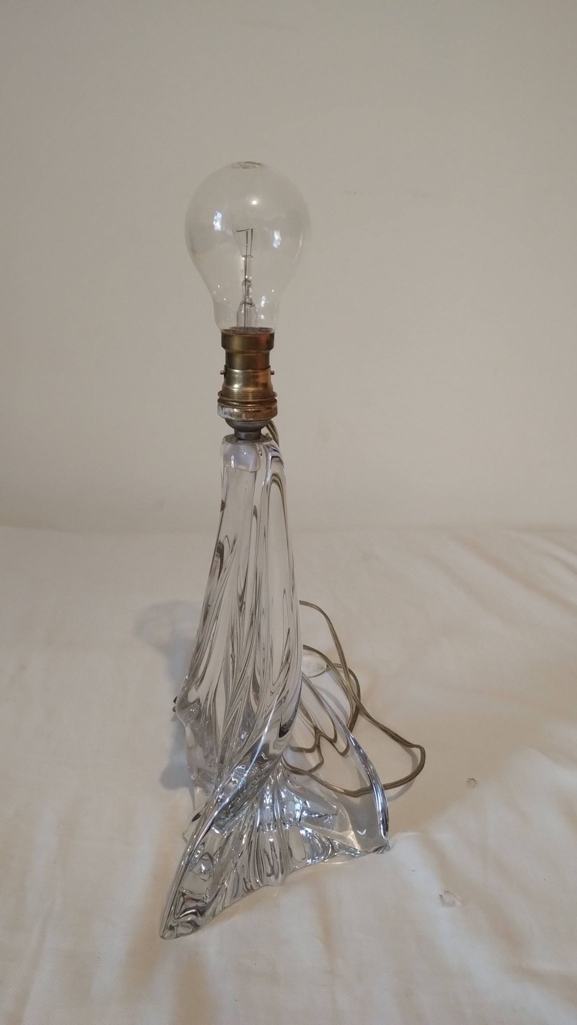 Pied de lampe en cristal de Lorraine