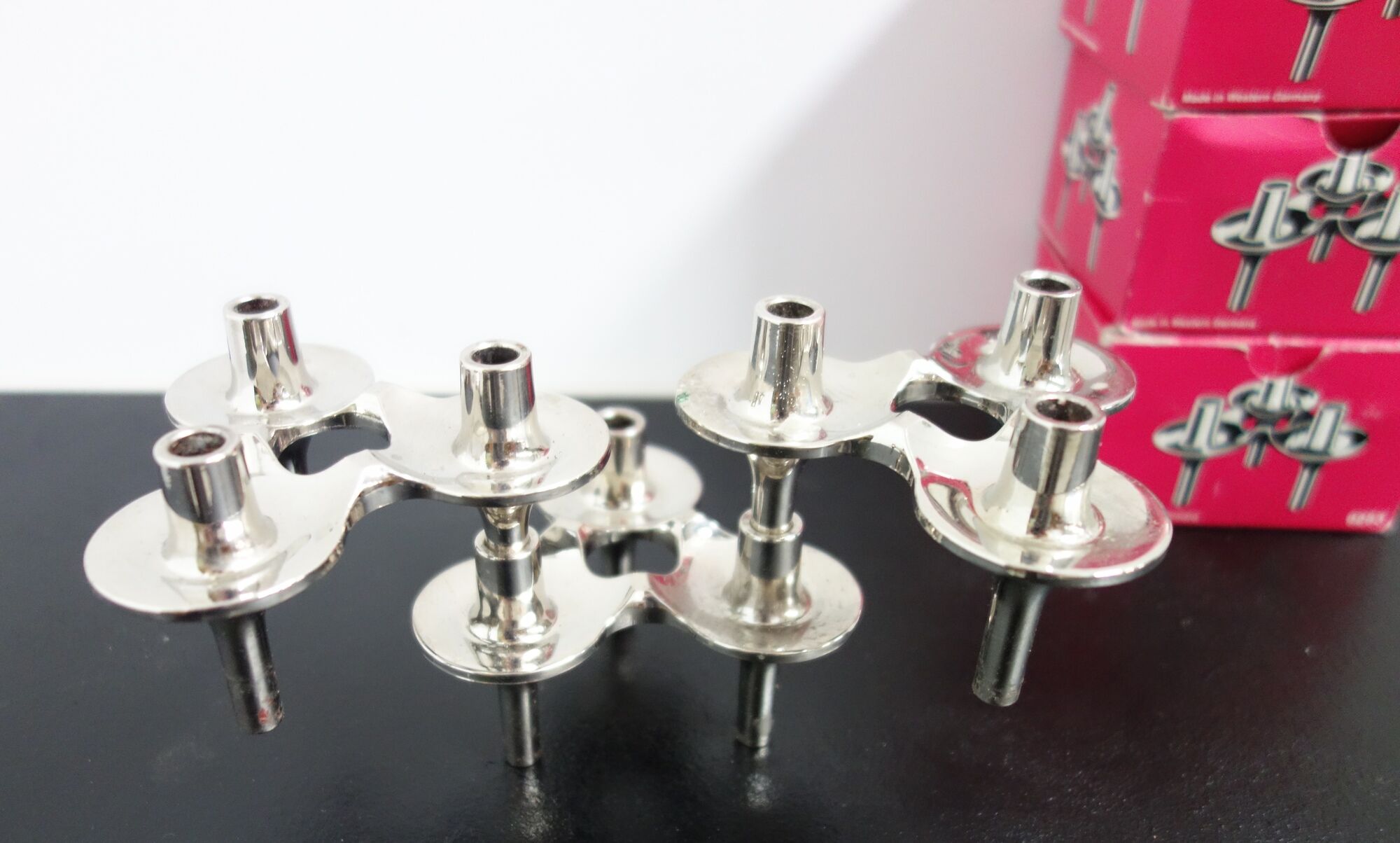 Set of 3 candlesticks Nagel in their original box model Orion